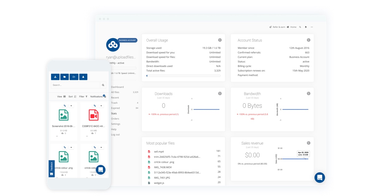  Uploadfiles makes file sharing and storage easy and straightforward.
 Our encrypted cloud storage uses the latest security techniques to keep your d